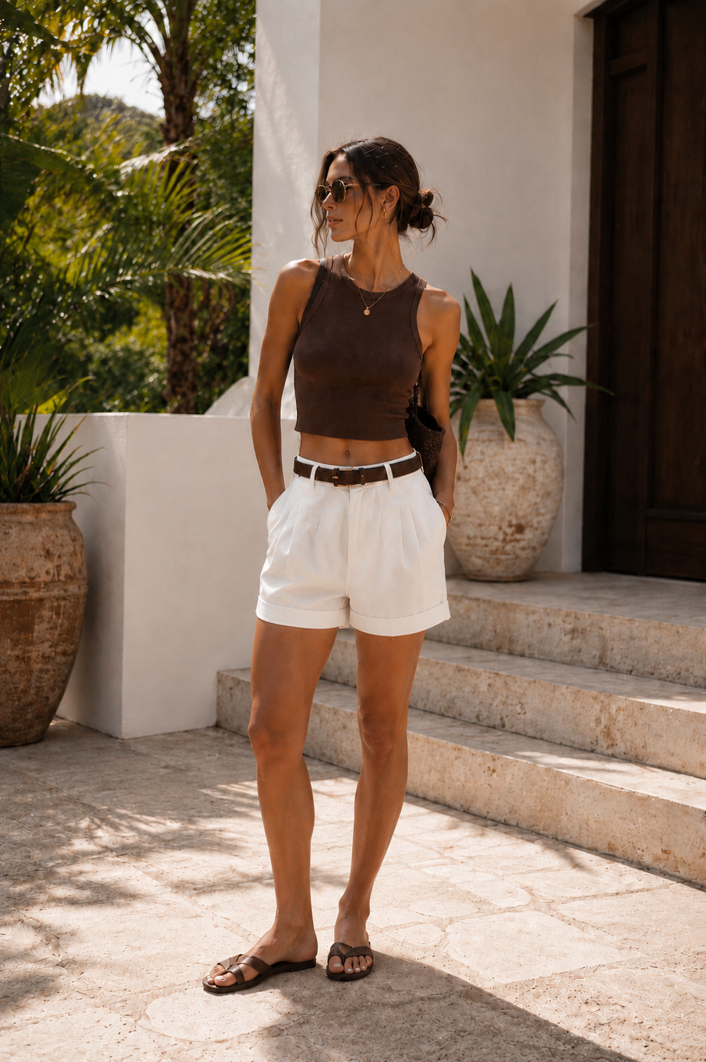 Sienna High-Waist Linen Shorts