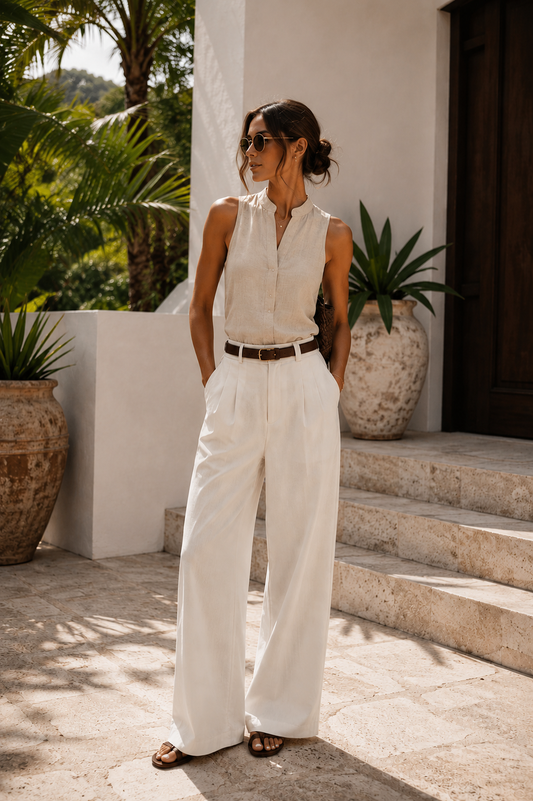 Sienna Sleeveless Linen Top
